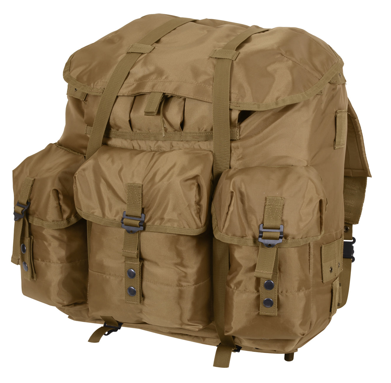 Rothco G.I. Type Large Alice Pack with Frame in Coyote Brown - Heavy-Duty Military Rucksack