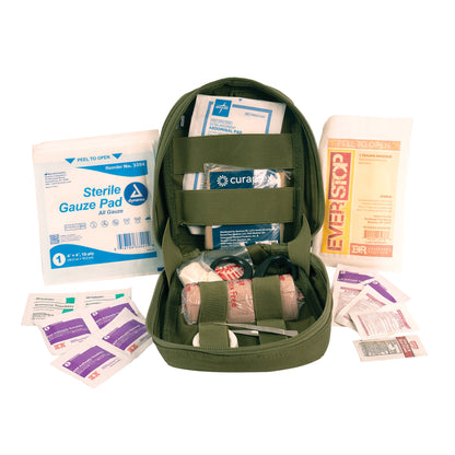 Rothco MOLLE Tactical Trauma Kit Olive Drab - Emergency Medical Pouch with Over 40 Essential Supplies