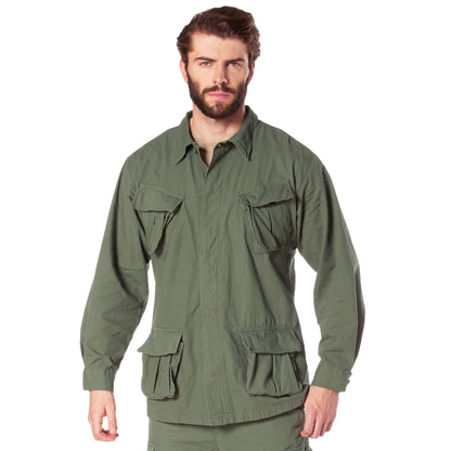 Rothco Vintage Vietnam Fatigue Rip-Stop Shirt Olive Drab Size XS