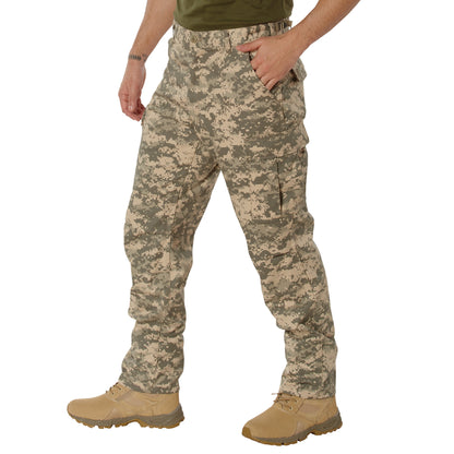 Rothco Digital Camo Tactical BDU Pants Size Small with Reinforced Knees and Multiple Cargo Pockets