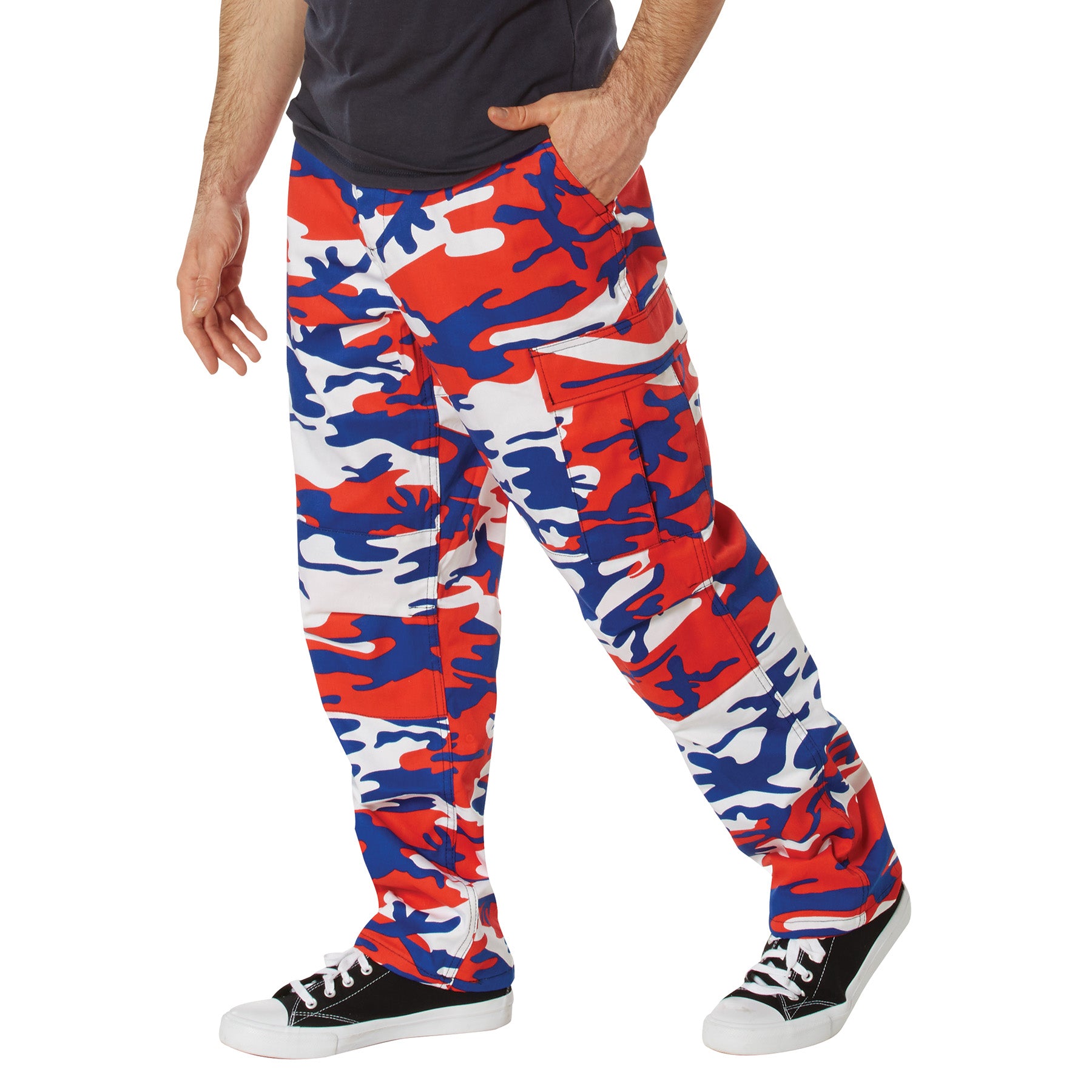 Rothco Color Camo Tactical BDU Pants in Red, White & Blue – Size XL