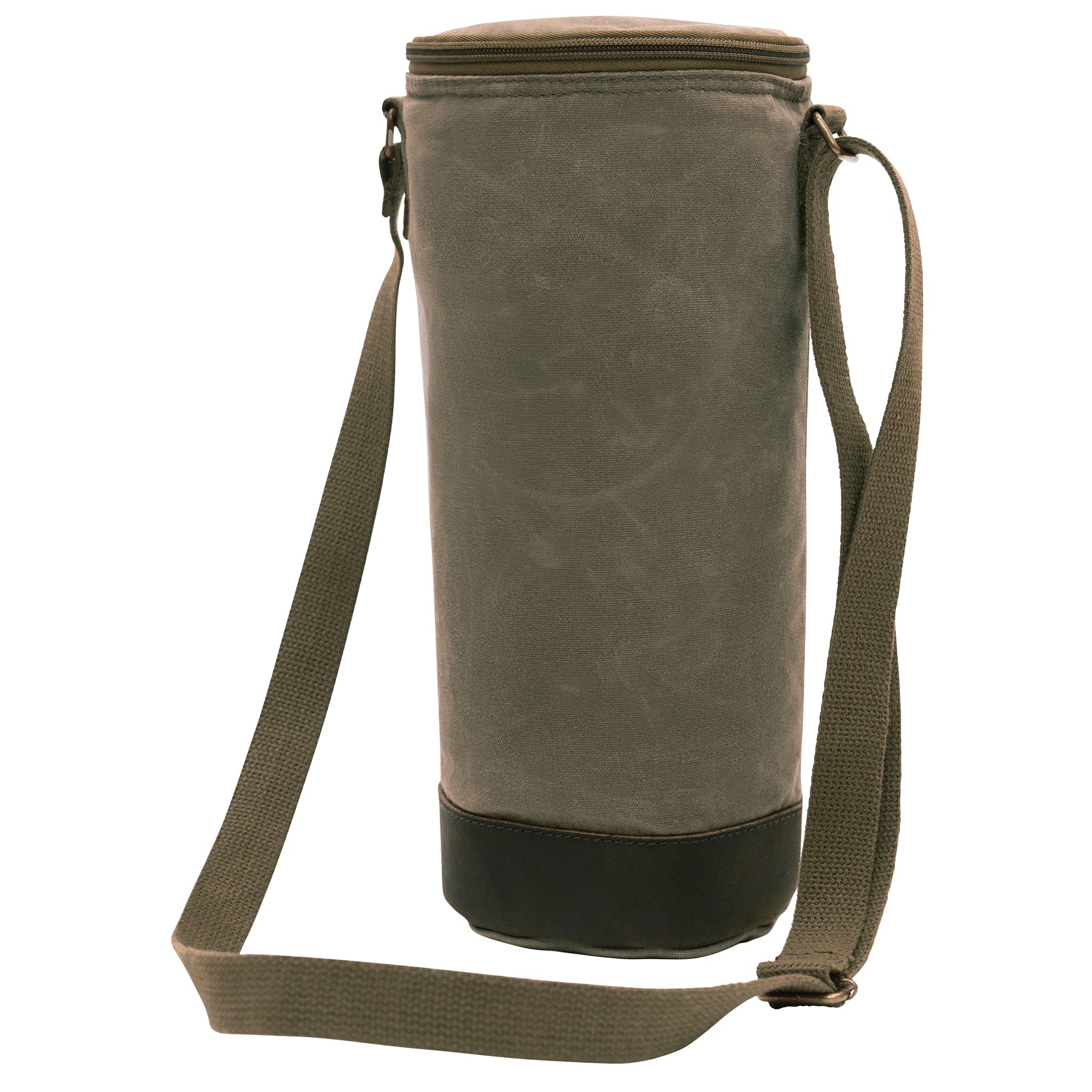 Rothco Waxed Canvas Wine Carrier Tote Bag in Olive Drab – Insulated and Durable Beverage Holder
