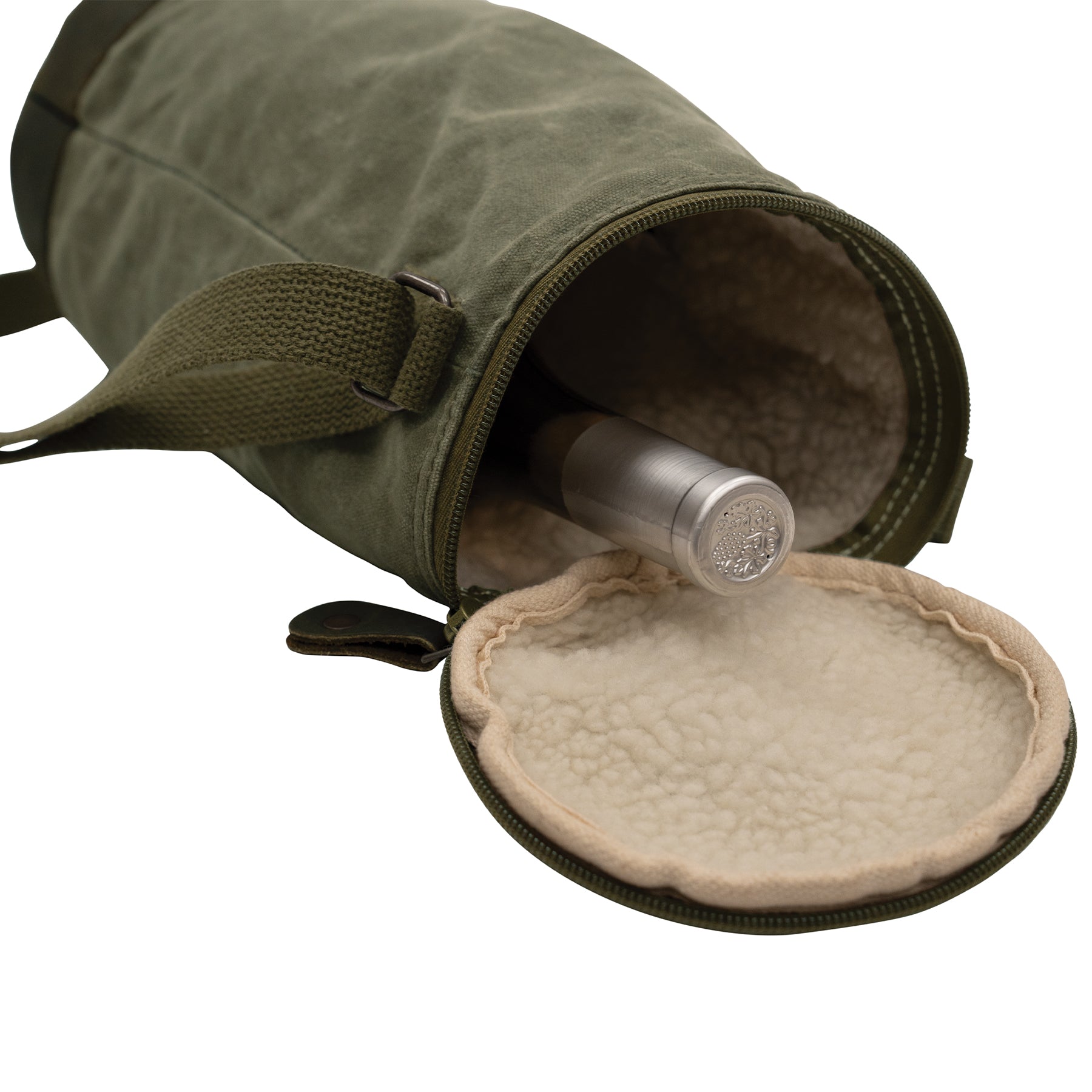 Rothco Waxed Canvas Wine Carrier Tote Bag in Olive Drab – Insulated and Durable Beverage Holder