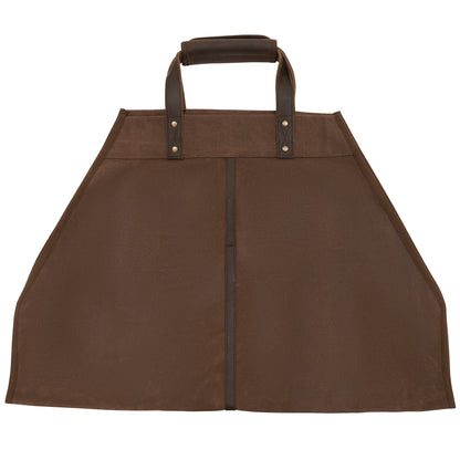 Rothco Backwoods Waxed Canvas Log Carrier Earth Brown – Heavy-Duty Firewood Carrying Bag