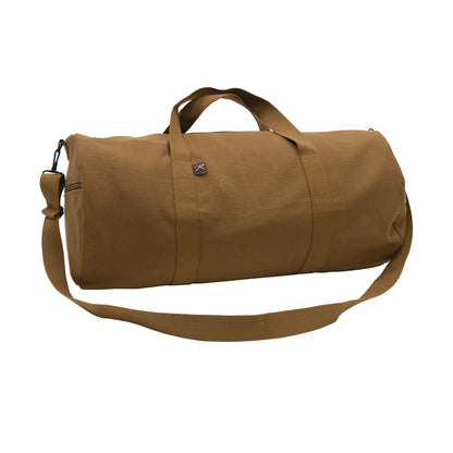 Rothco Canvas Shoulder Duffle Bag – 24 Inch Work Brown Heavy-Duty Travel and Sports Bag