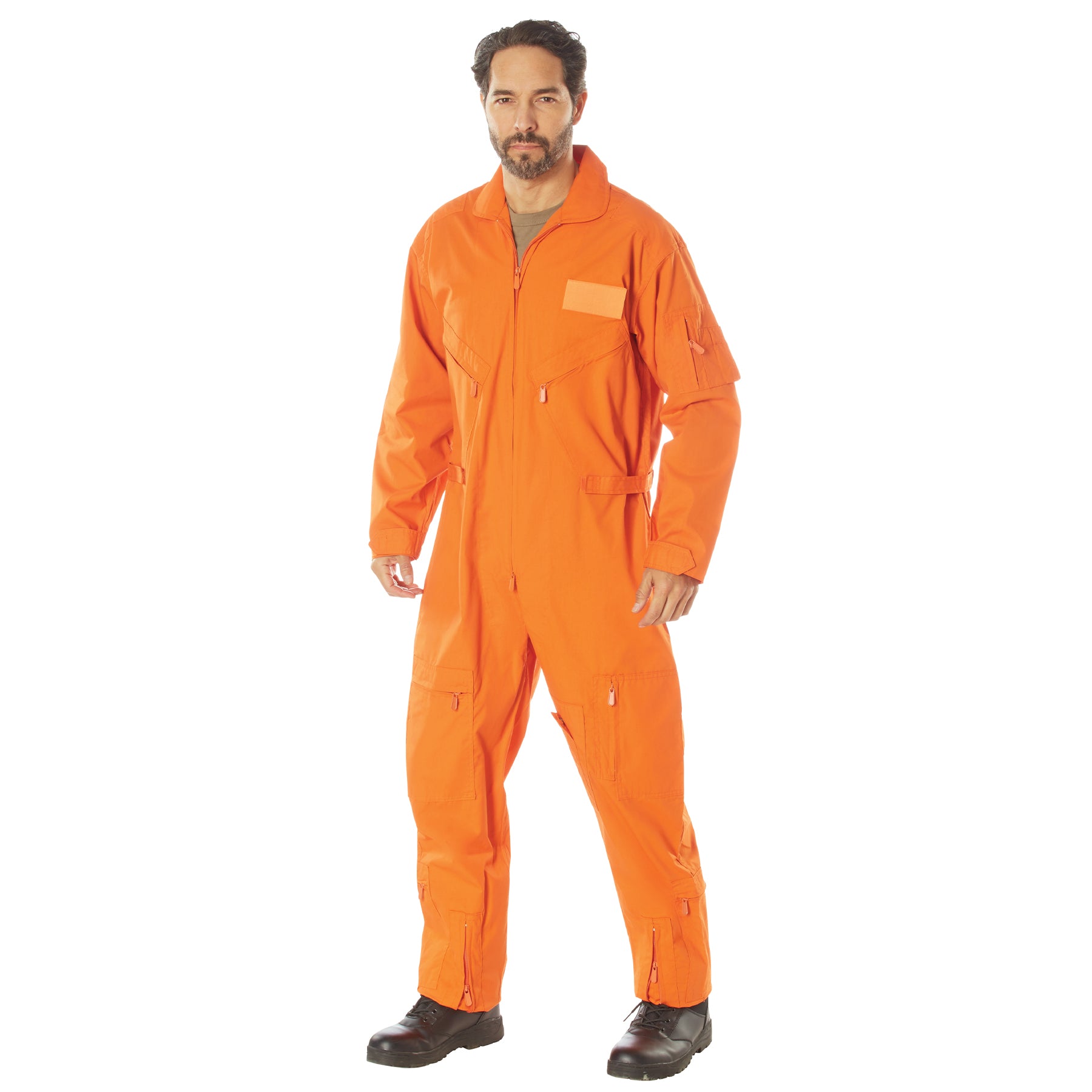 Rothco Flightsuit Orange Size Small – Military Style Aviator Coveralls with Multiple Pockets and Adjustable Fit
