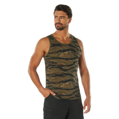 Rothco Tiger Stripe Camo Tank Top Size M – Durable Men’s Sleeveless Muscle Shirt for Workouts and Layering