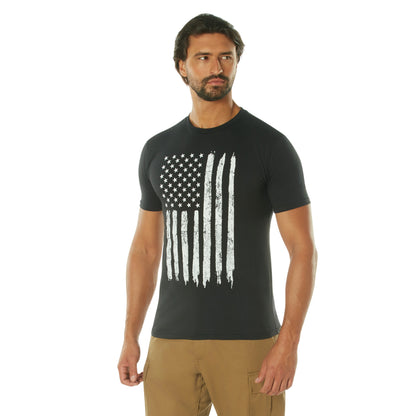Rothco Distressed US Flag Athletic Fit T-Shirt Black Size M