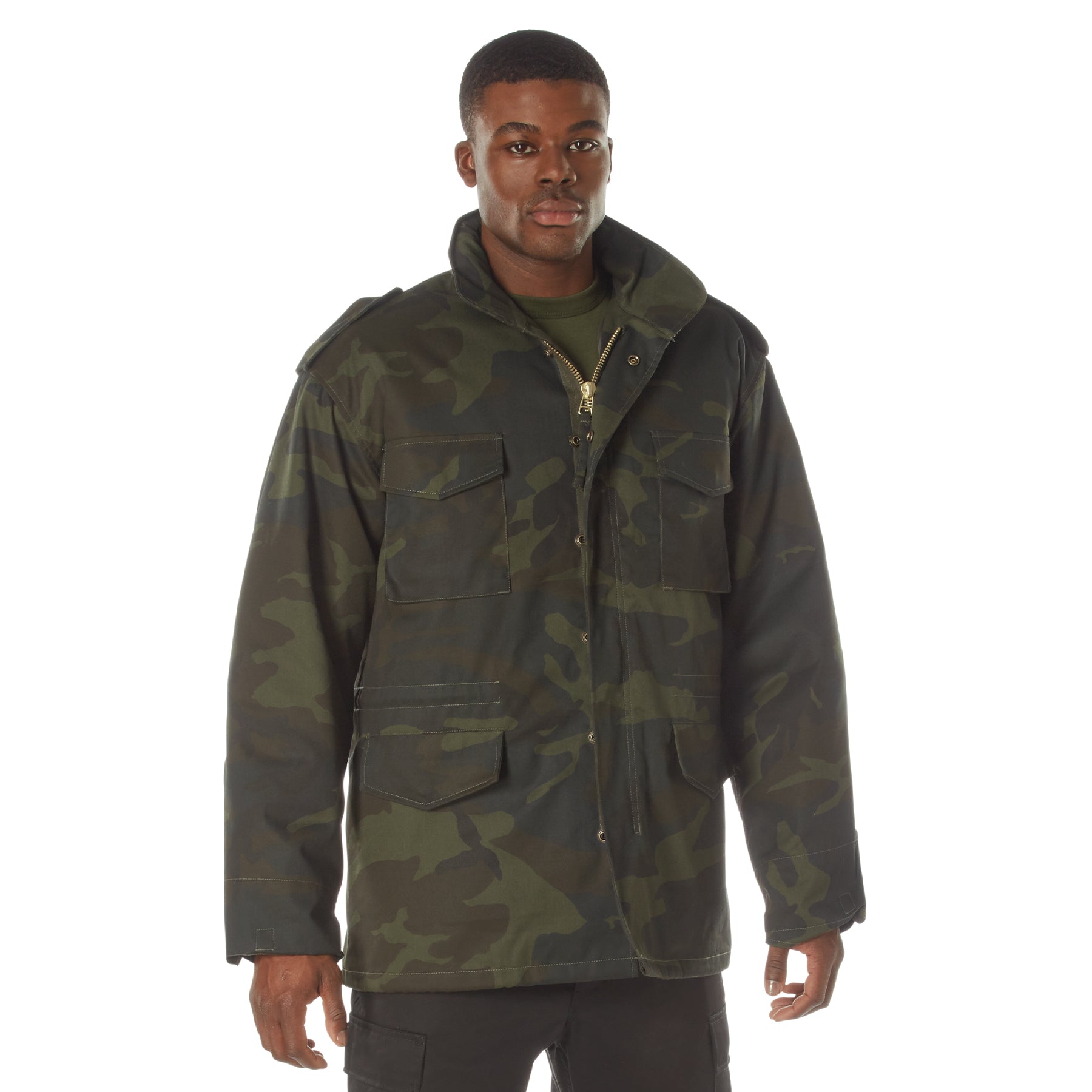 Rothco M-65 Field Jacket in Midnight Woodland Camo Size Small