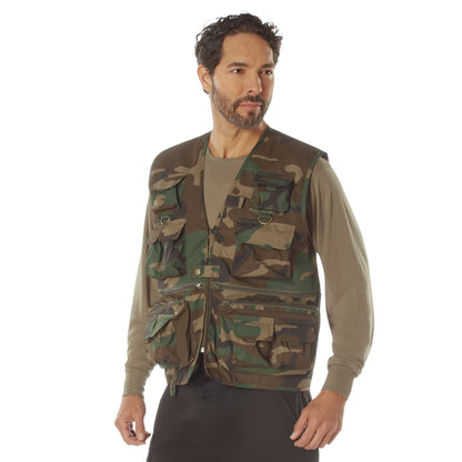 Rothco Uncle Milty Travel Vest 2XL Woodland Camo with Multiple Utility Pockets