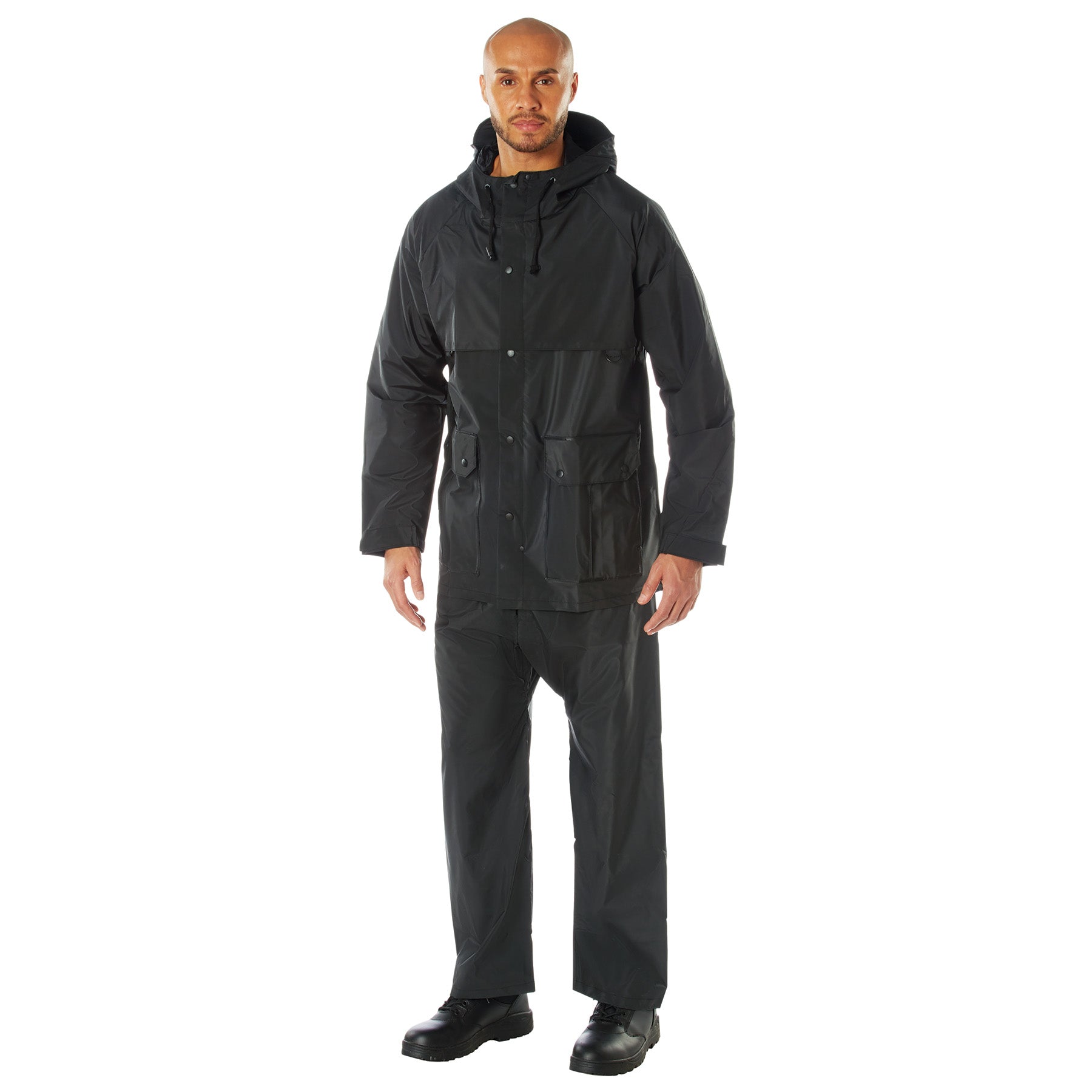 Rothco Microlite PVC Rainsuit in Black Size Small – Lightweight Waterproof Rain Gear
