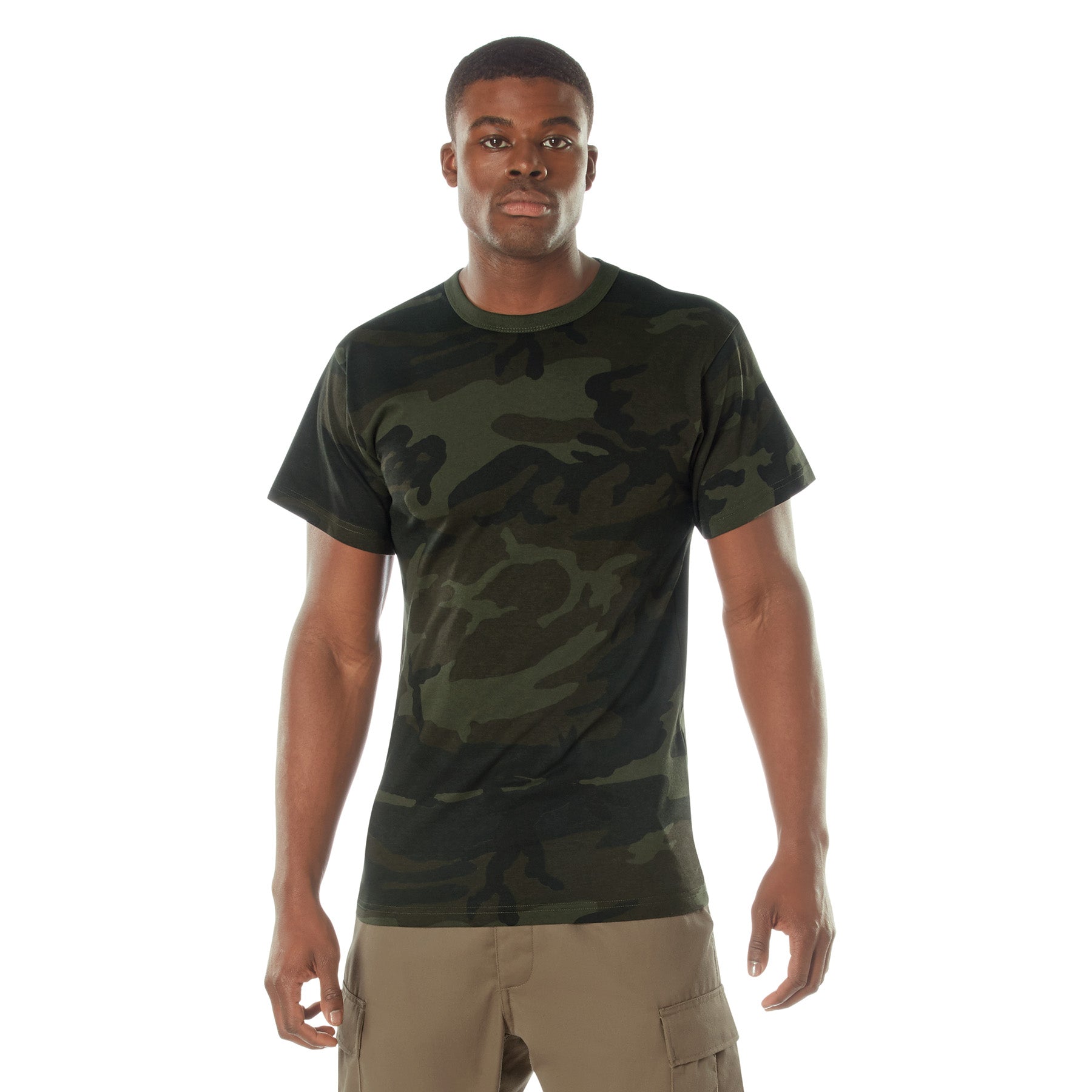 Rothco Midnight Woodland Camo T-Shirt Size Small - Durable Military-Inspired Camouflage Tee