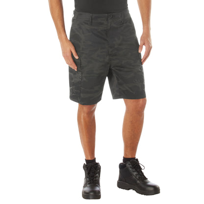 Rothco Camo BDU Shorts Midnight Black Camo Size XL - Tactical Cargo Shorts for Men