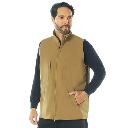 Rothco V2 Concealed Carry Soft Shell Vest in Coyote Brown, Size Medium