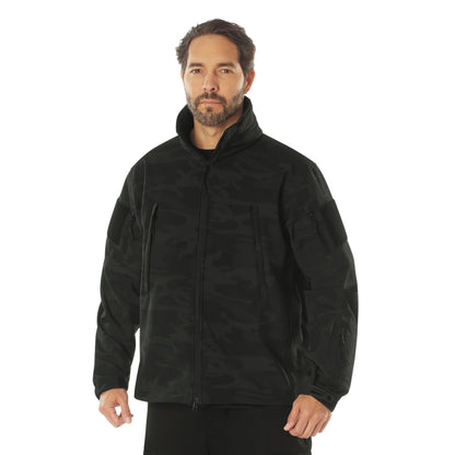 Rothco Special Ops Soft Shell Jacket 2XL Midnight Black Camo – Waterproof Tactical Outerwear
