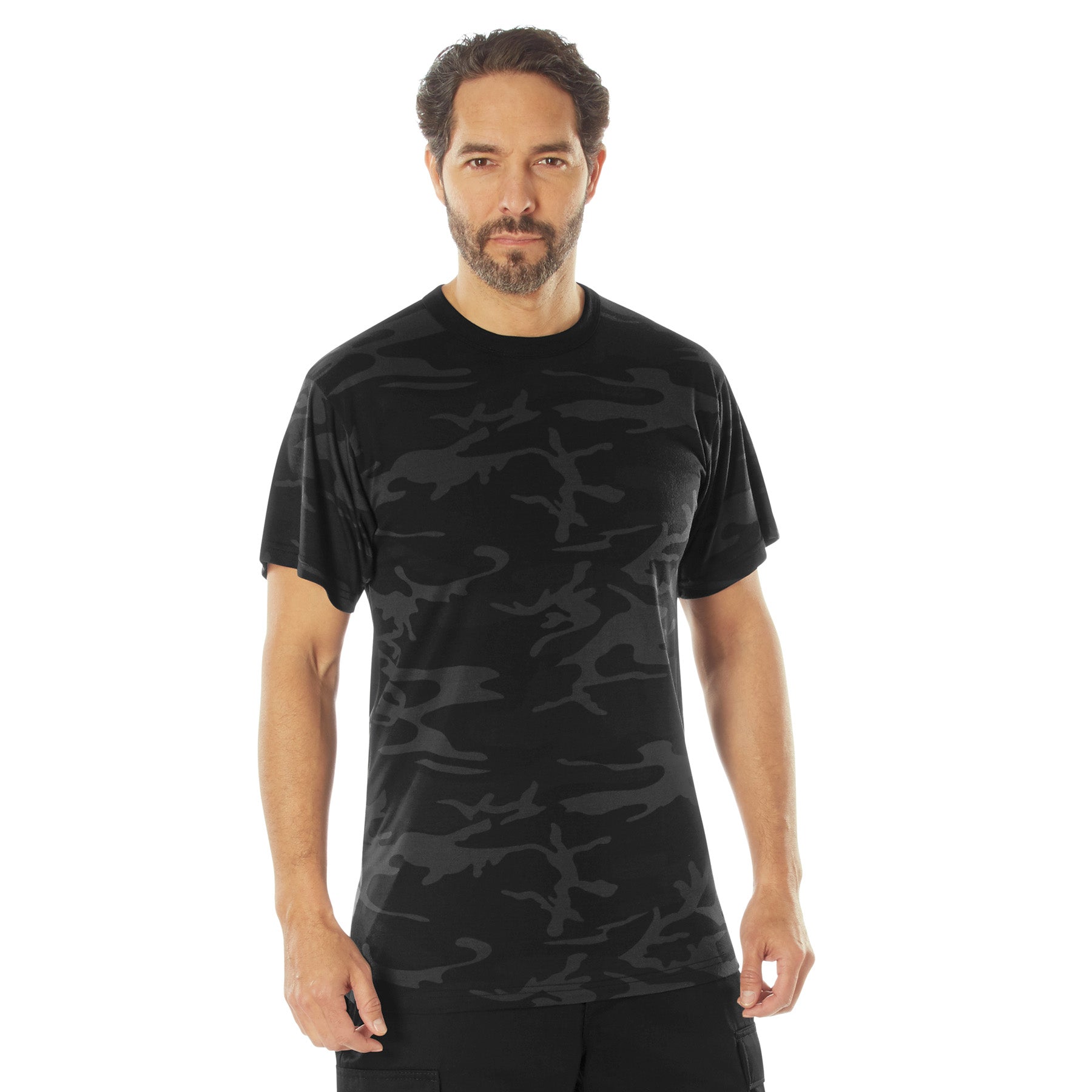 Rothco Midnight Camo Moisture Wicking T-Shirt 3XL – Stealth Performance Polyester Crewneck