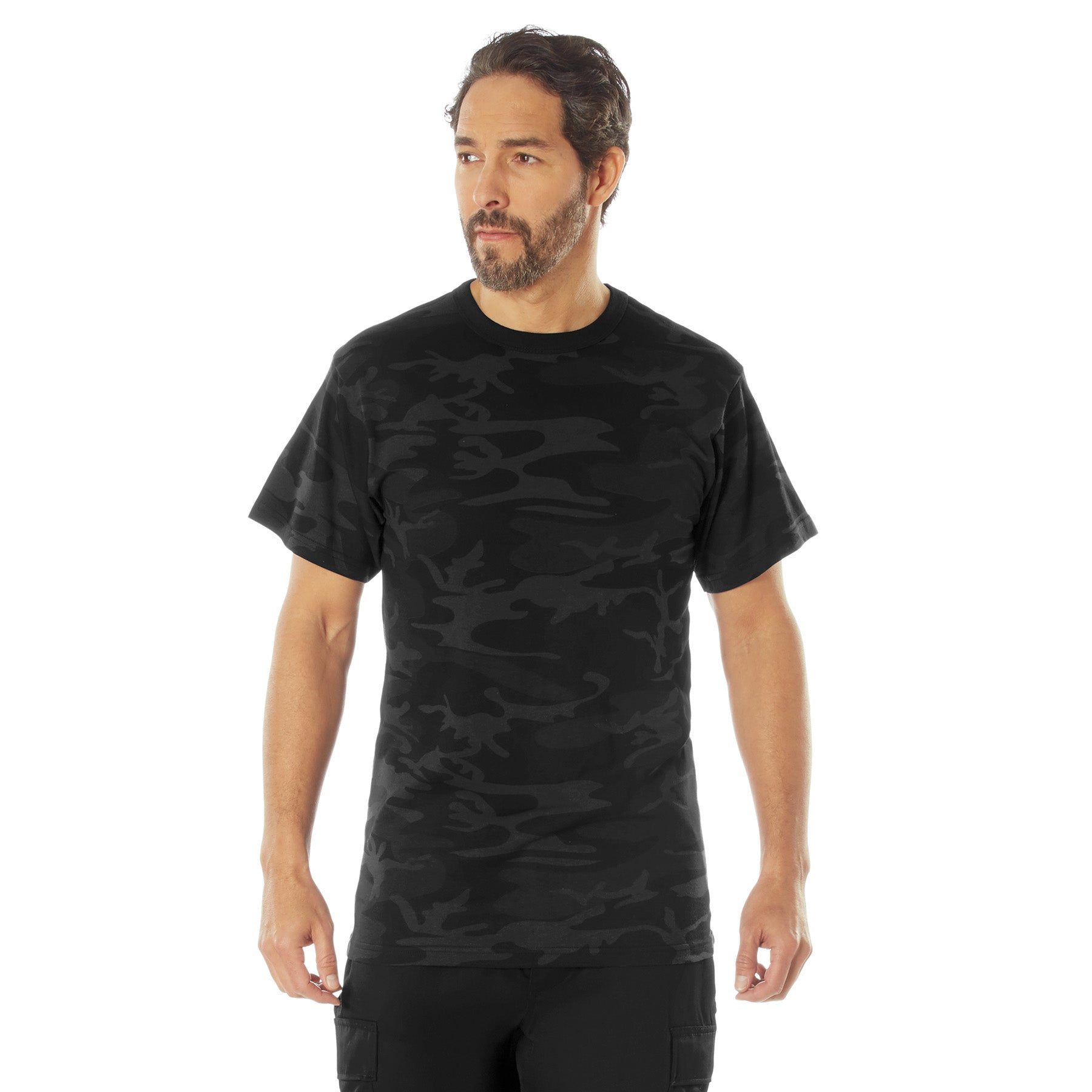 Rothco Camo T-Shirt Midnight Black Camo Size XL - Durable Military-Inspired Camouflage Apparel