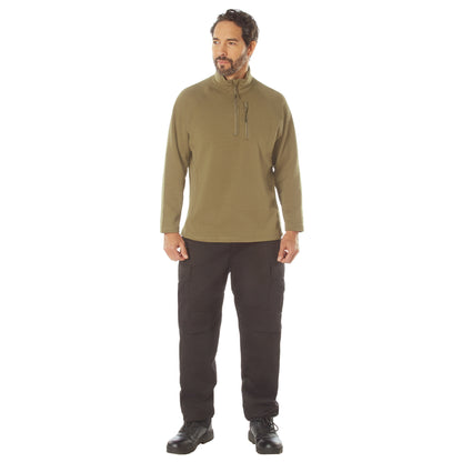 Rothco Grid Fleece Pullover Coyote Brown Size M - High-Performance Outdoor Mid-Layer