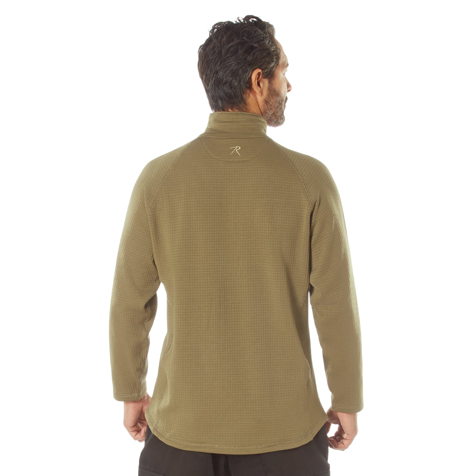 Rothco Grid Fleece Pullover Coyote Brown Size M - High-Performance Outdoor Mid-Layer