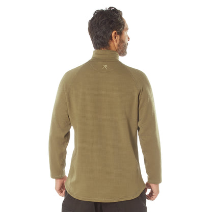 Rothco Grid Fleece Pullover Coyote Brown Size M - High-Performance Outdoor Mid-Layer