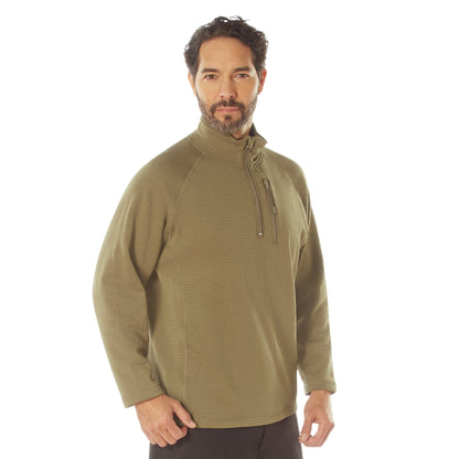 Rothco Grid Fleece Pullover Coyote Brown 2XL – High-Performance Outdoor Mid-Layer