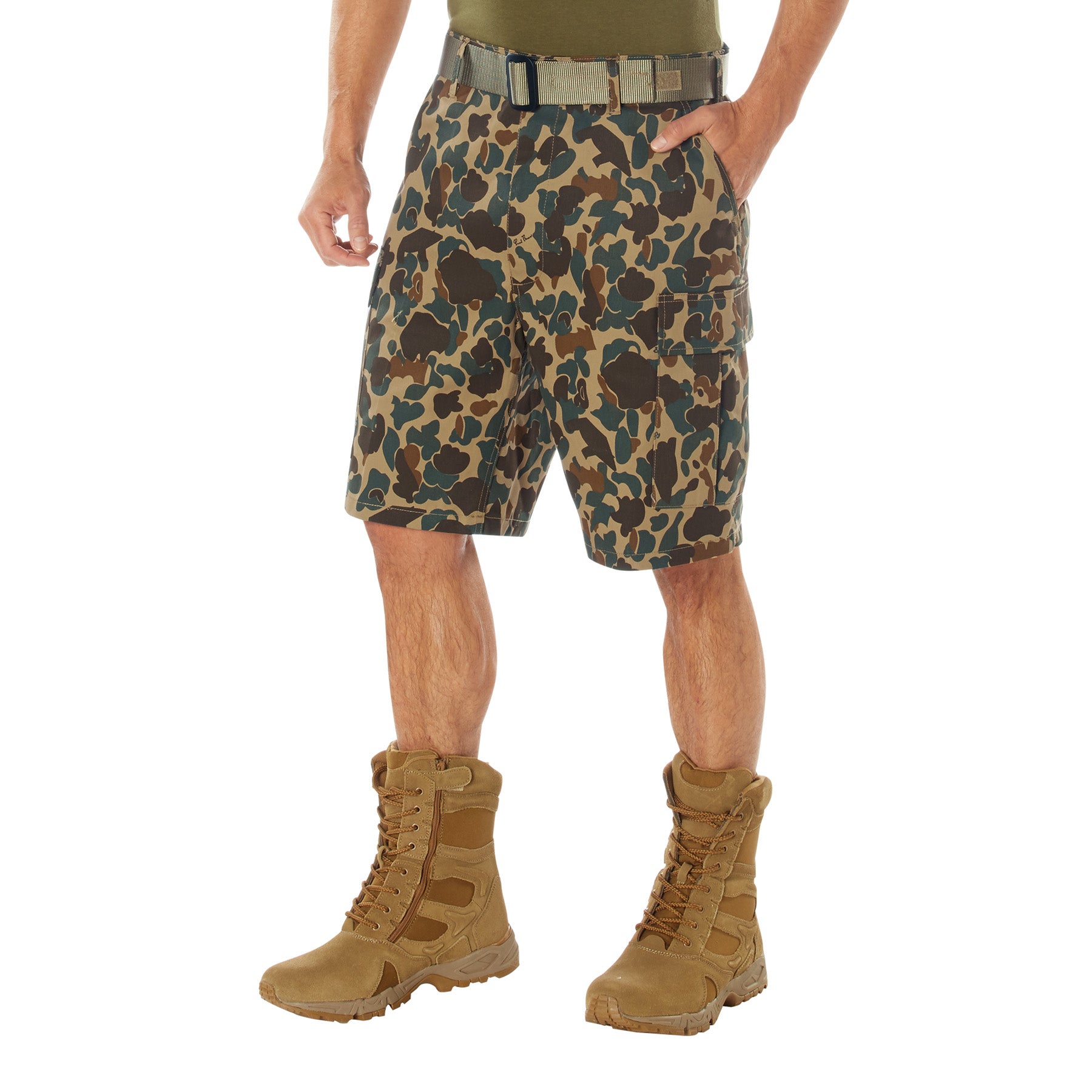 Rothco X Bear Archery Fred Bear Camo BDU Cargo Shorts Size M – Durable Hunting and Outdoor Apparel