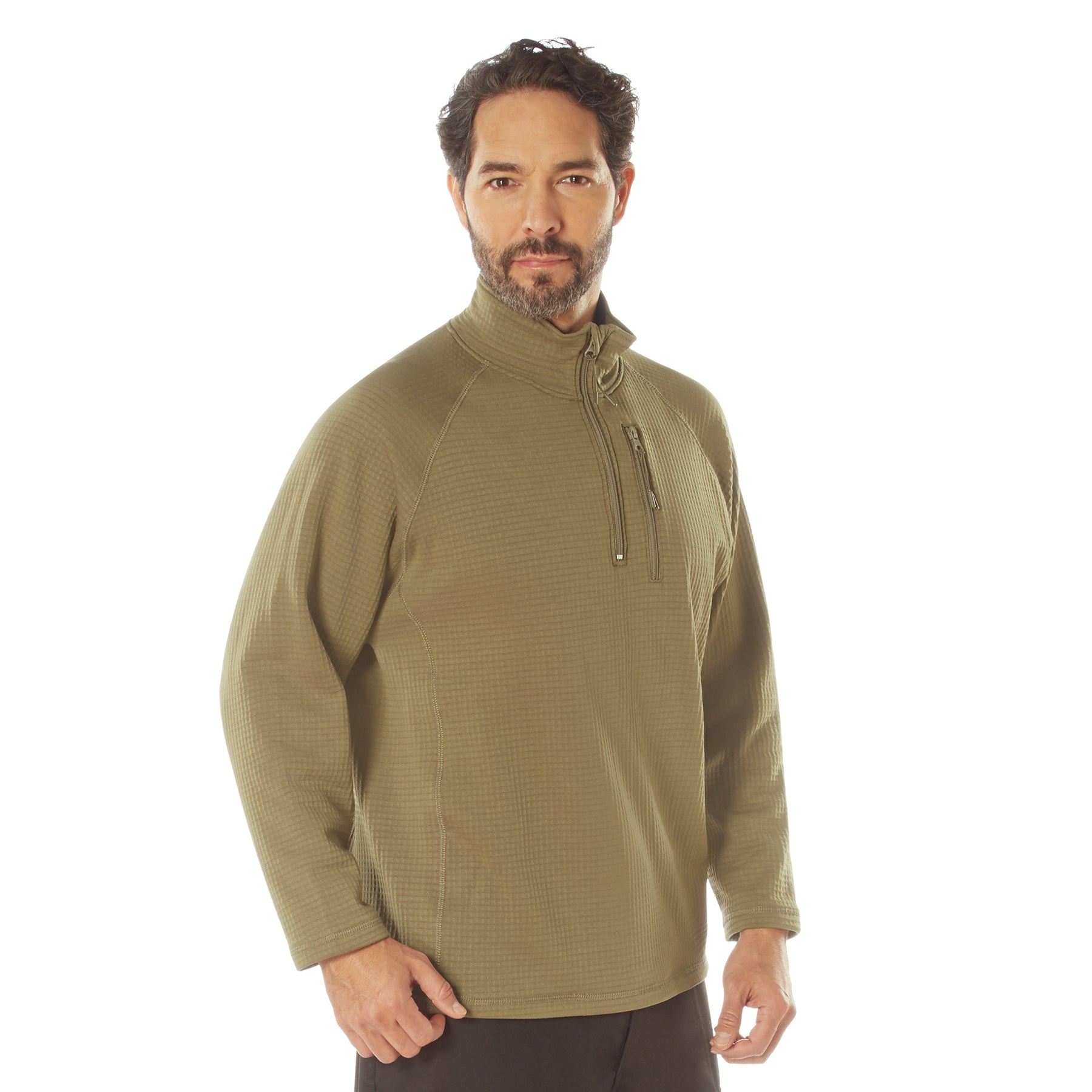 Rothco Grid Fleece Pullover Coyote Brown Size 3XL - Lightweight Thermal Outerwear for Outdoor Activities