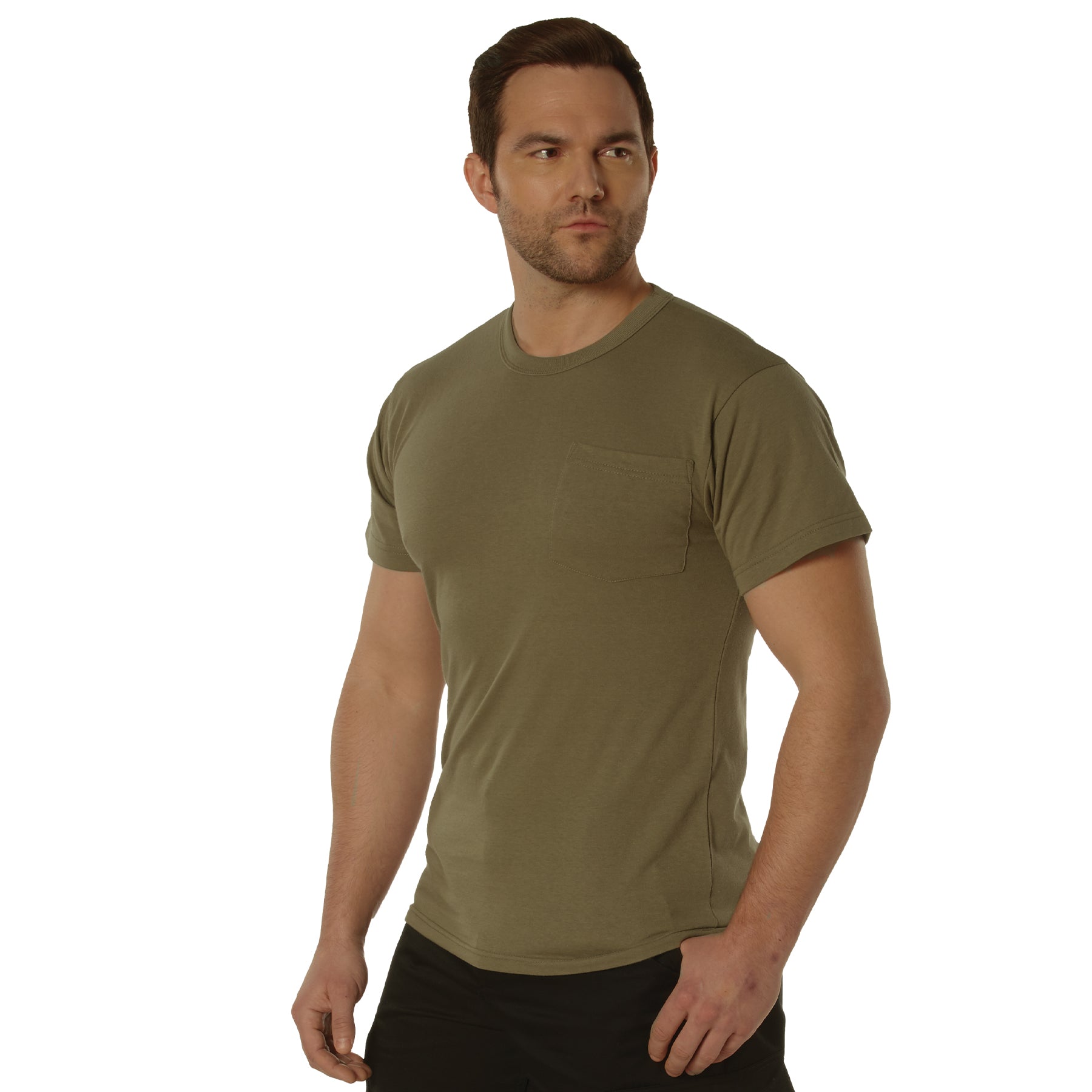 Rothco Pocket T-Shirt 3XL AR 670-1 Coyote Brown - Comfortable Crew Neck Tee with Chest Pocket