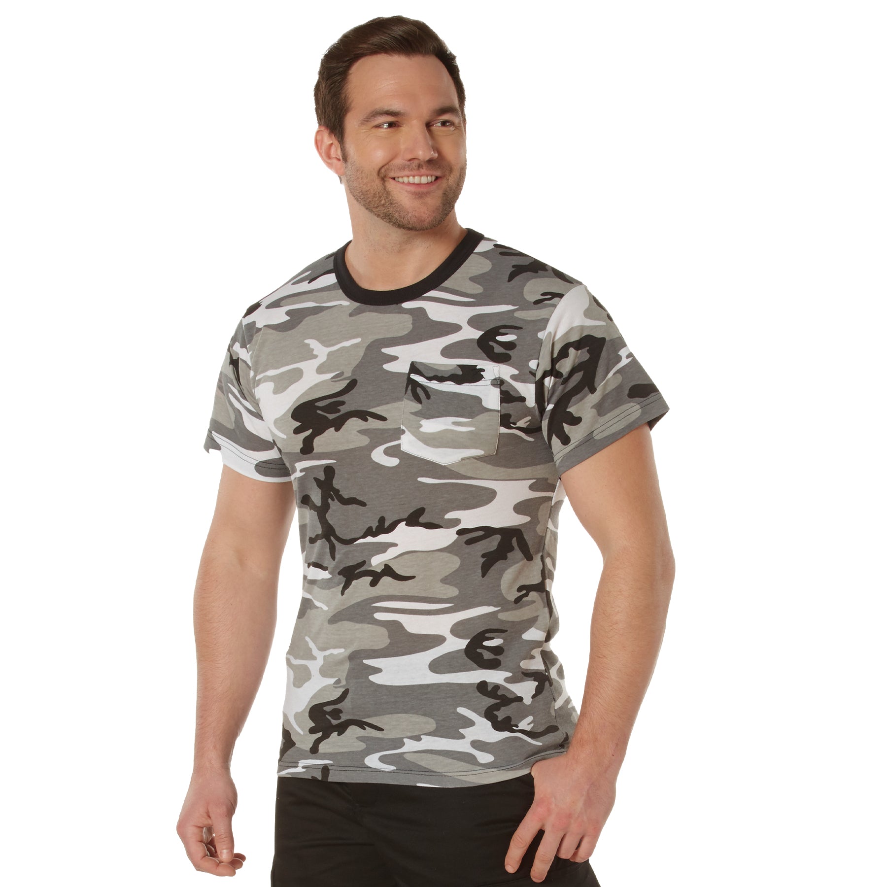 Rothco Pocket T-Shirt City Camo Size Small with Embroidered Logo