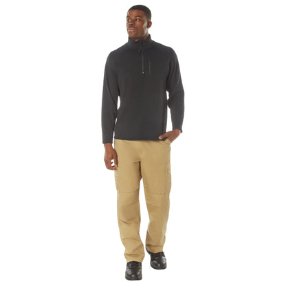 Rothco Grid Fleece Pullover Black Size Small - Warm, Breathable Outdoor Performance
