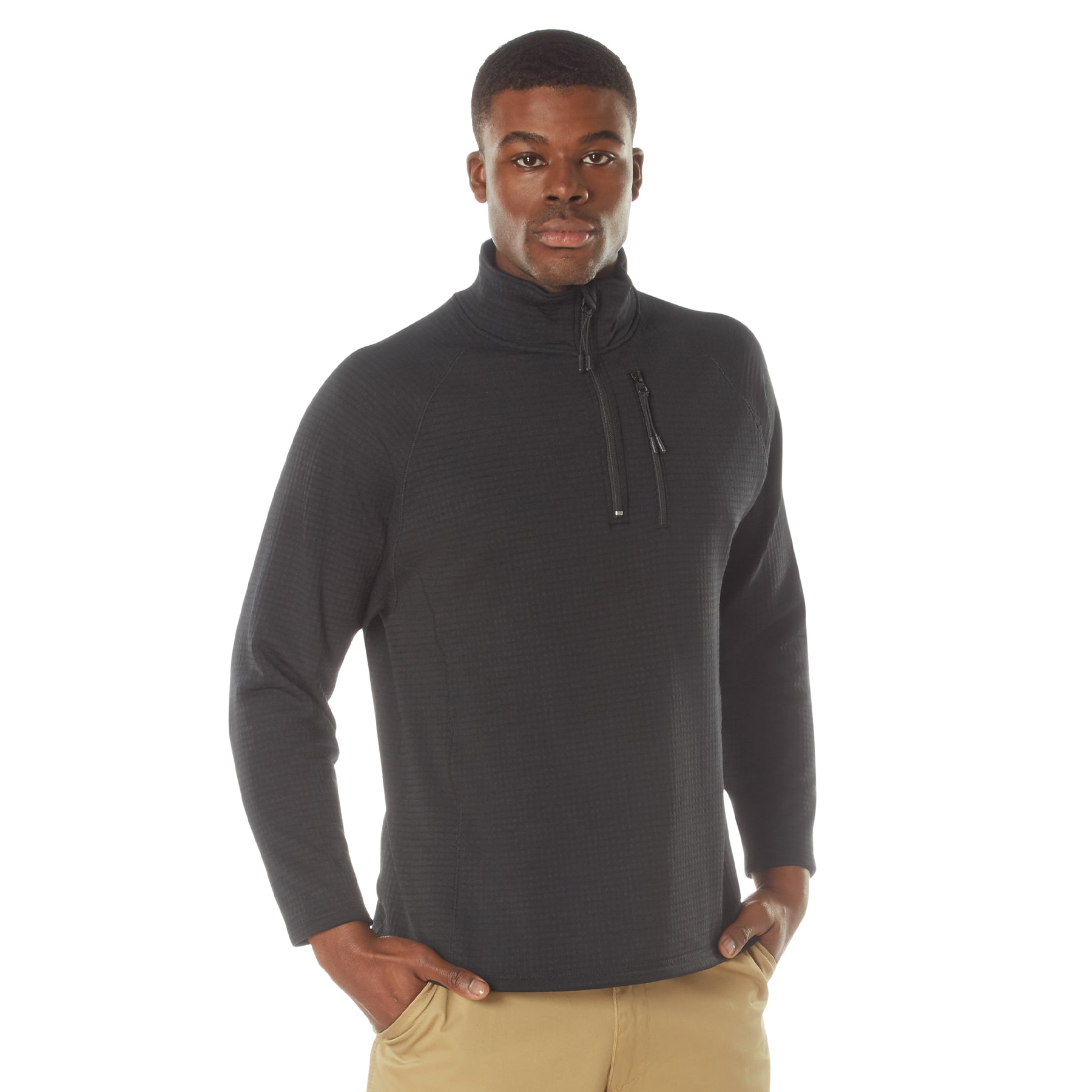 Rothco Grid Fleece Pullover Black Size 3XL – Warm and Flexible Outdoor Performance
