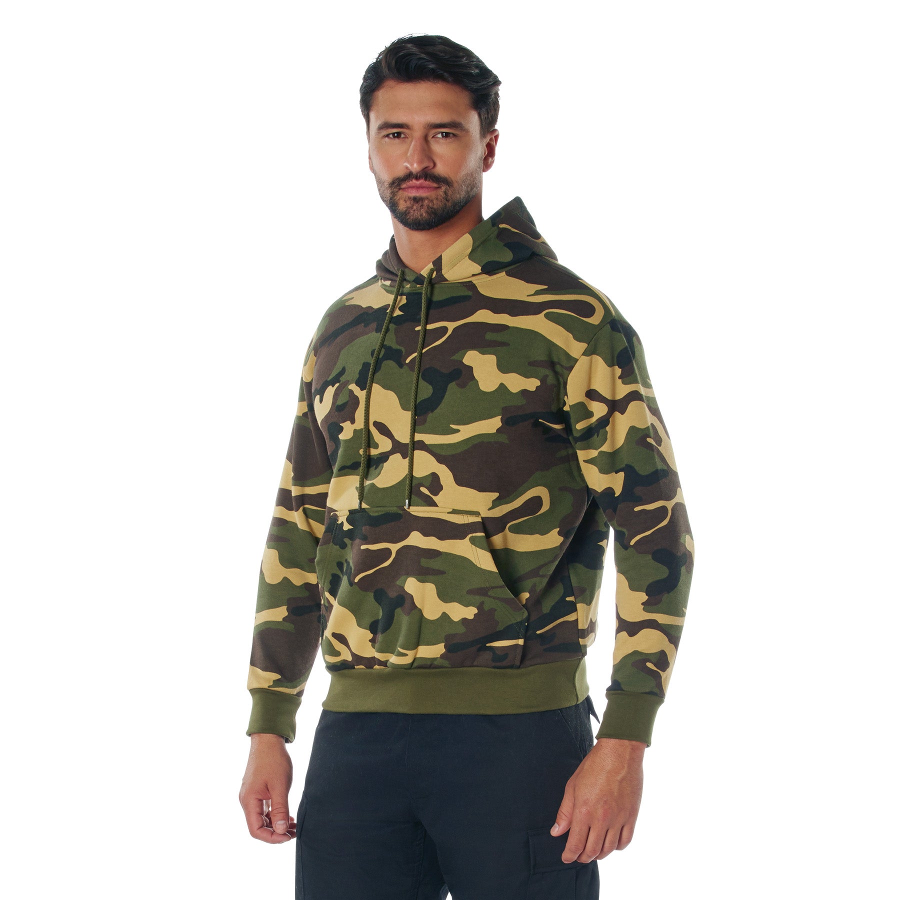 Rothco Camo Pullover Hooded Sweatshirt in Woodland Camo, Size XL