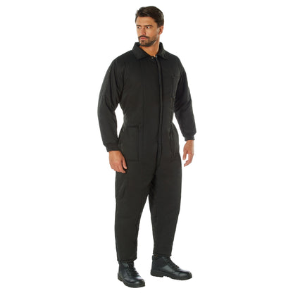 Rothco Insulated Coveralls Black Size M - Heavy-Duty Winter Workwear with Thermal Protection