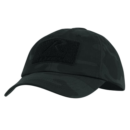 Rothco Tactical Operator Cap Midnight Black Camo - Adjustable Military-Style Field Hat