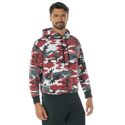 Rothco Camo Pullover Hooded Sweatshirt in Red Camo, Size Small