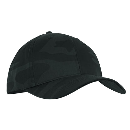 Rothco Supreme Camo Low Profile Cap Midnight Black Camo - Durable Adjustable Baseball Hat for Outdoor Activities