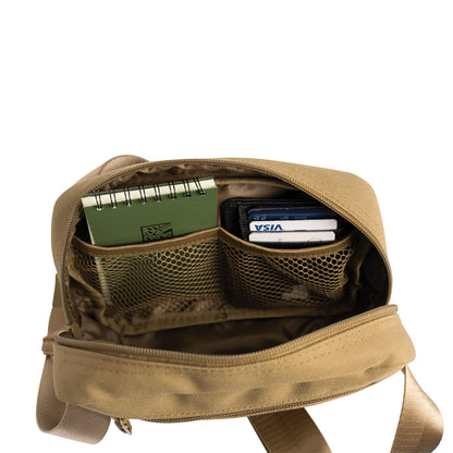 Rothco Crossbody Day Bag Coyote Brown – Compact 2L Travel Organizer with Rugged 1000D Nylon