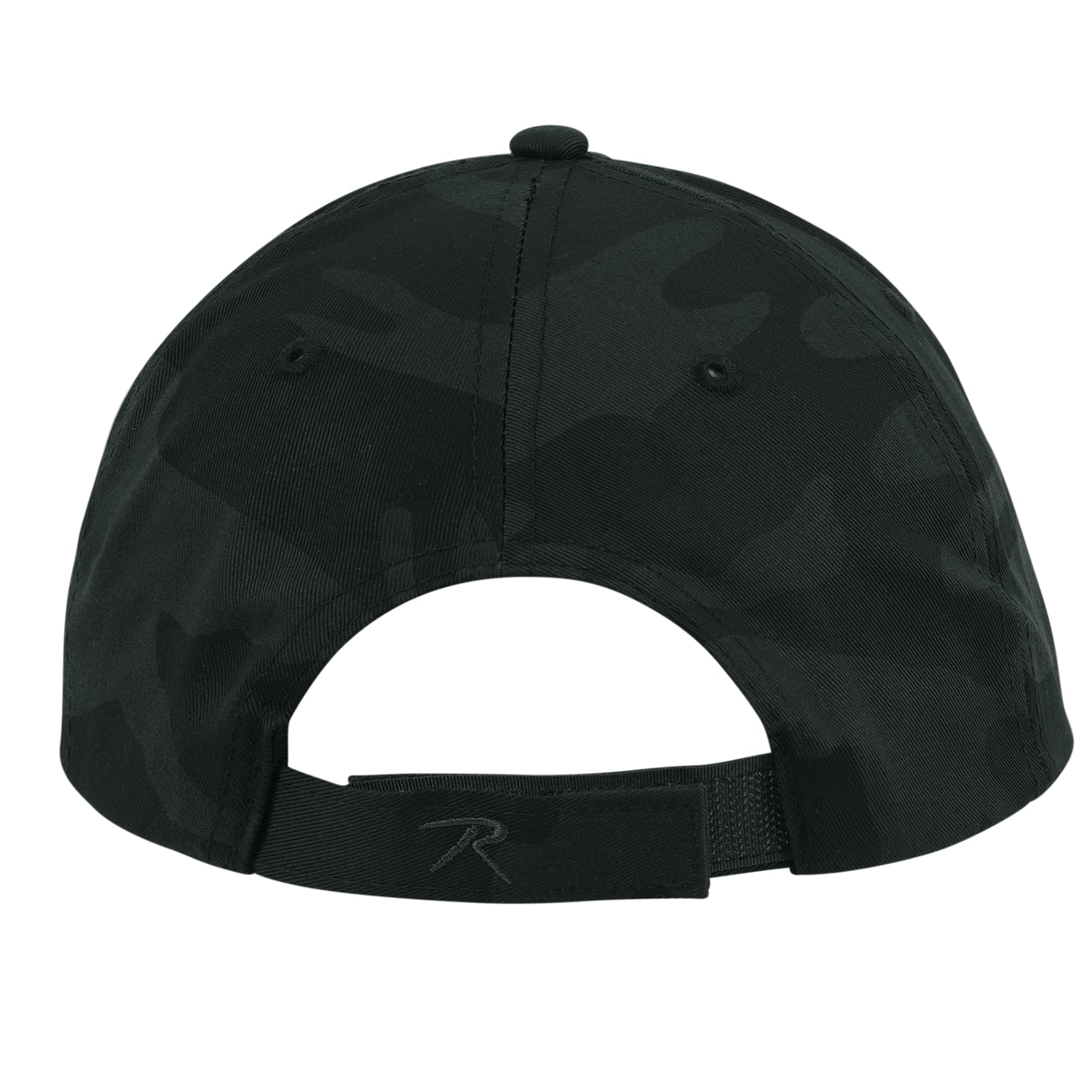 Rothco Supreme Camo Low Profile Cap Midnight Black Camo - Durable Adjustable Baseball Hat for Outdoor Activities