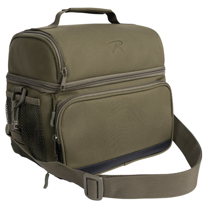 Rothco 925 Lunch Cooler Olive Drab – Insulated Portable Cooler with Dual Compartments and Waterproof Bottom