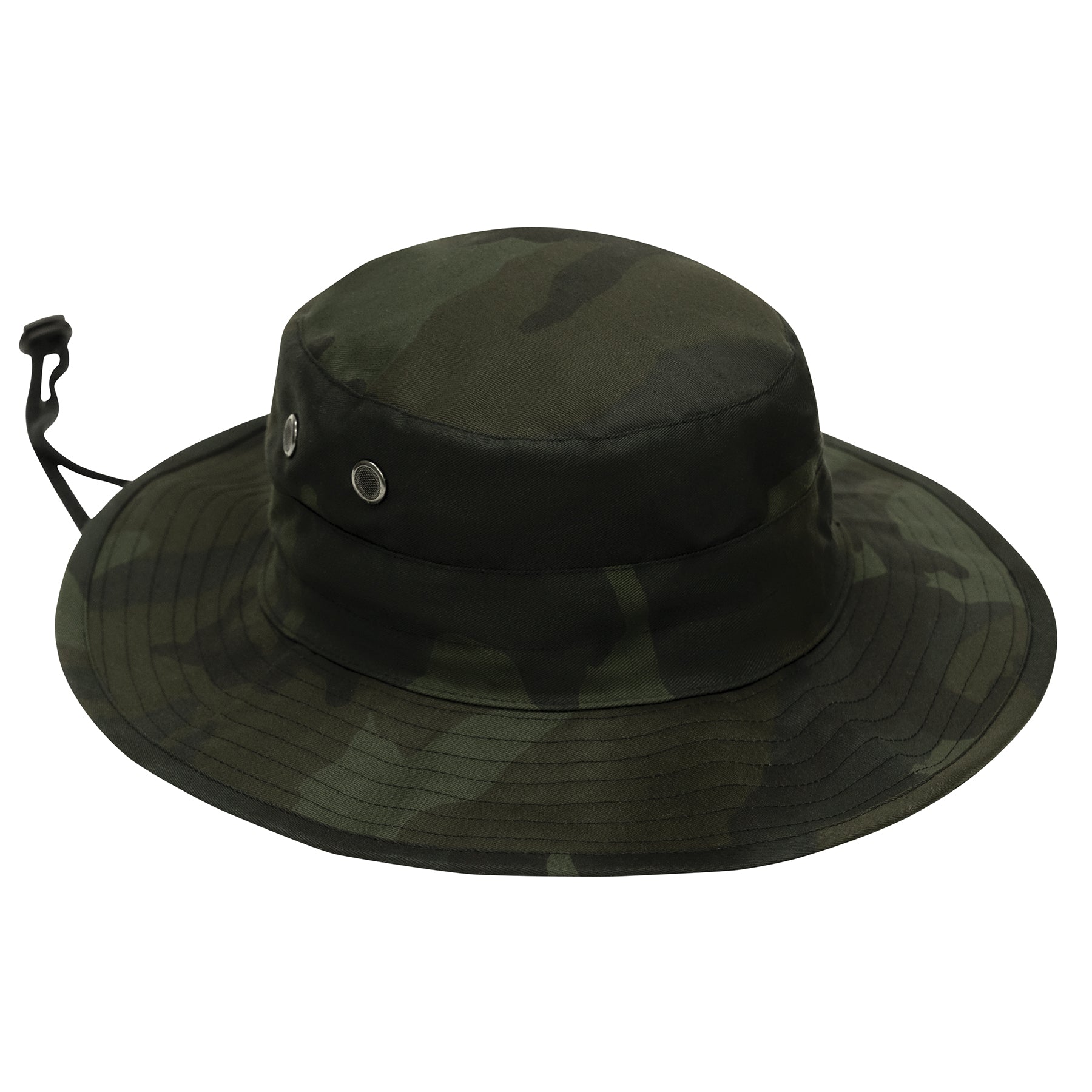 Rothco Adjustable Boonie Hat Midnight Woodland Camo - Outdoor Military Style Sun Protection