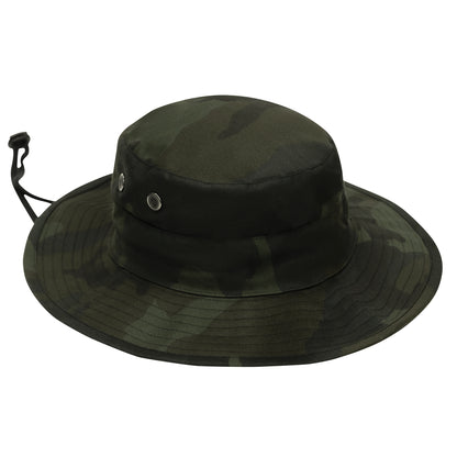 Rothco Adjustable Boonie Hat Midnight Woodland Camo - Outdoor Military Style Sun Protection