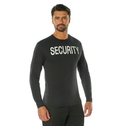 Rothco 2-Sided Security Long Sleeve T-Shirt Size L - Professional Security Uniform Shirt