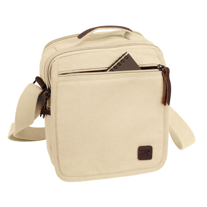Rothco Every Day Work Shoulder Bag Khaki - Durable Canvas Crossbody Bag with Multiple Compartments