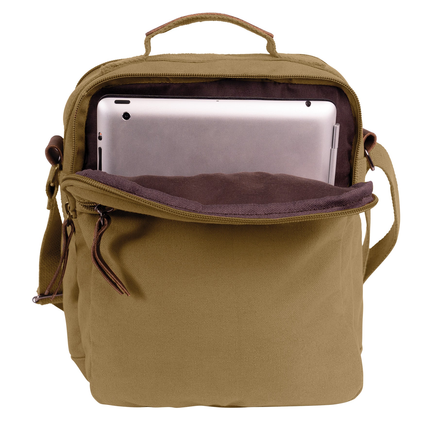 Rothco Every Day Work Shoulder Bag Coyote Brown - Rugged Military-Inspired Crossbody Bag for EDC and Travel
