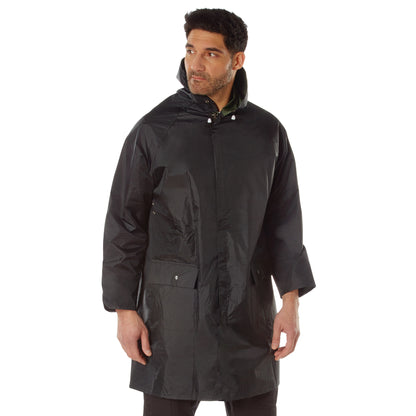 Rothco Reversible 3/4 Length Rain Parka in Black / Olive Drab Size L