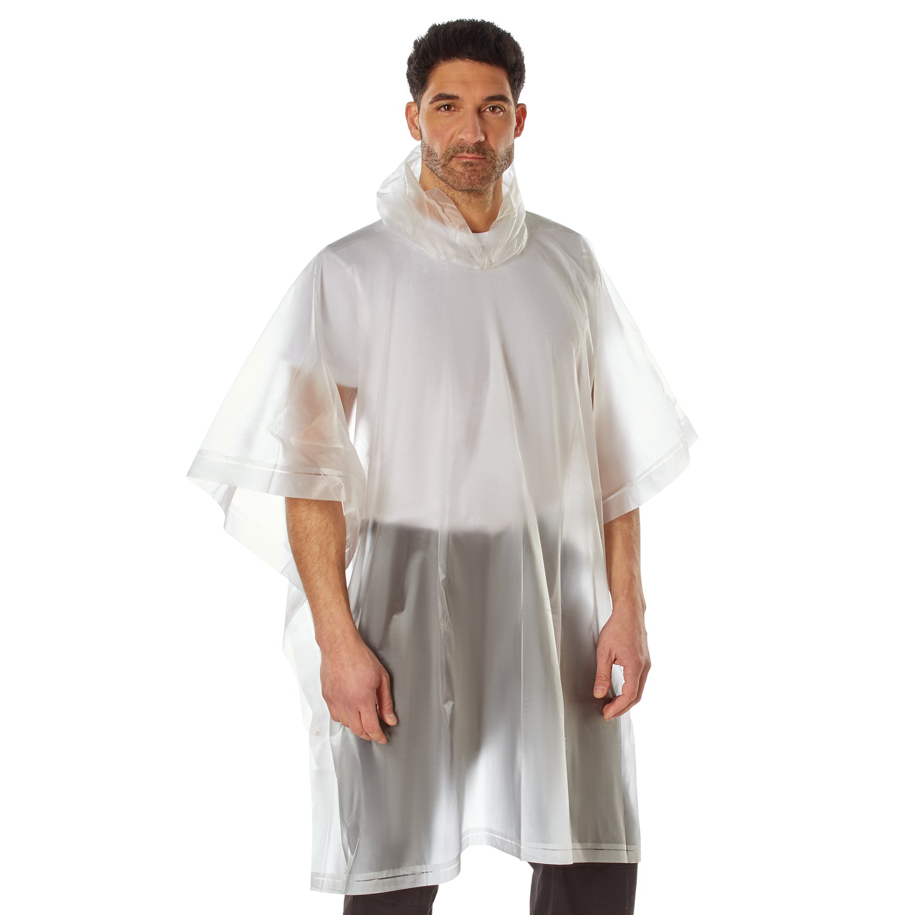 Rothco Clear Vinyl Rain Poncho with Hood – 50 x 80 Inches Waterproof Emergency Cover