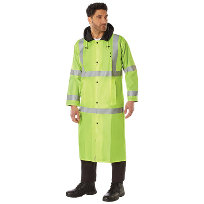 Rothco Hooded Reflective Rain Parka Size Large with High Visibility Safety Features