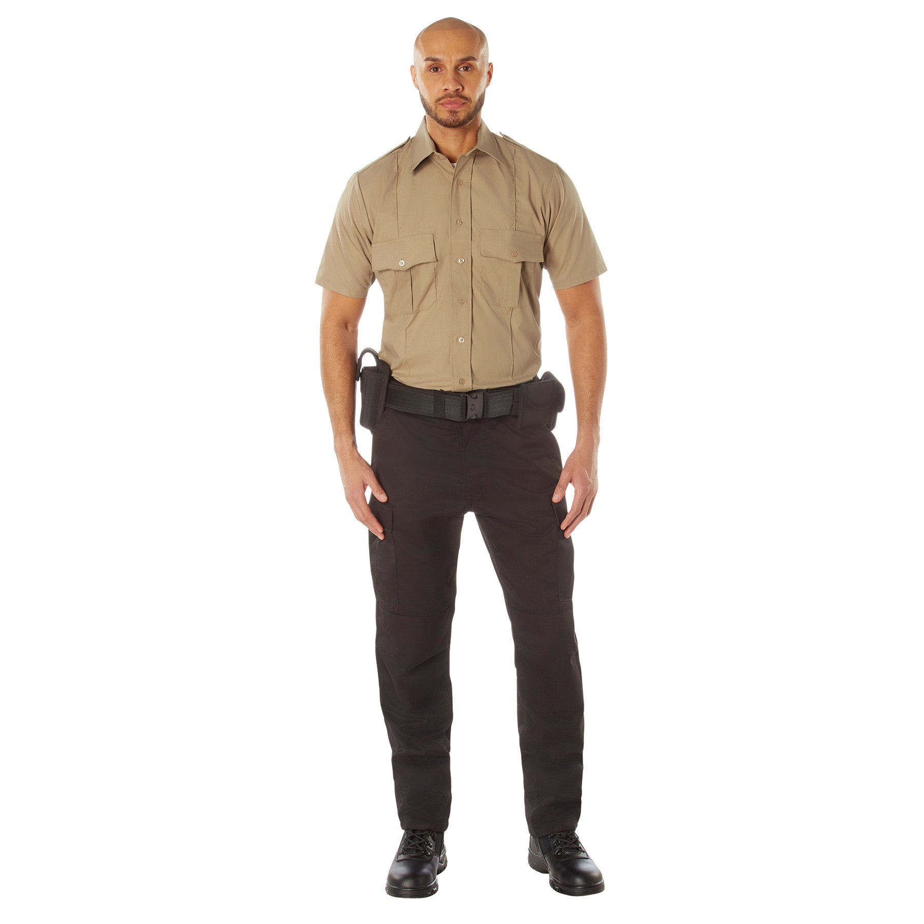 Rothco Short Sleeve Uniform Shirt Khaki Size Large - Durable Tactical Military Style