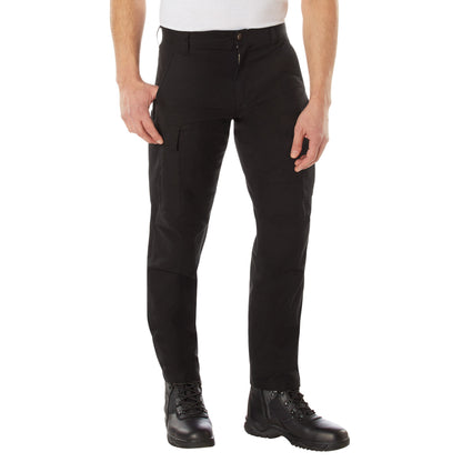 Rothco Active Flex Canvas Work Pants Black Size 28W x 32L - Durable Stretch Workwear for Outdoor and Field Tasks