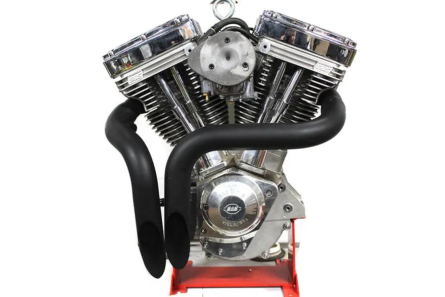 V-Twin LAF Straight Down Drag Pipe Set Black for Harley Davidson FXST 2000-2009 by V-Twin